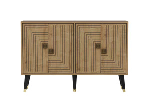 Houten dressoir "Ahart" - 120 x 30 x 80 cm - Goud Saffier Eik