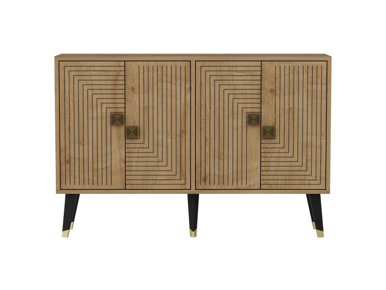 Houten dressoir "Ahart" - 120 x 30 x 80 cm - Goud Saffier Eik