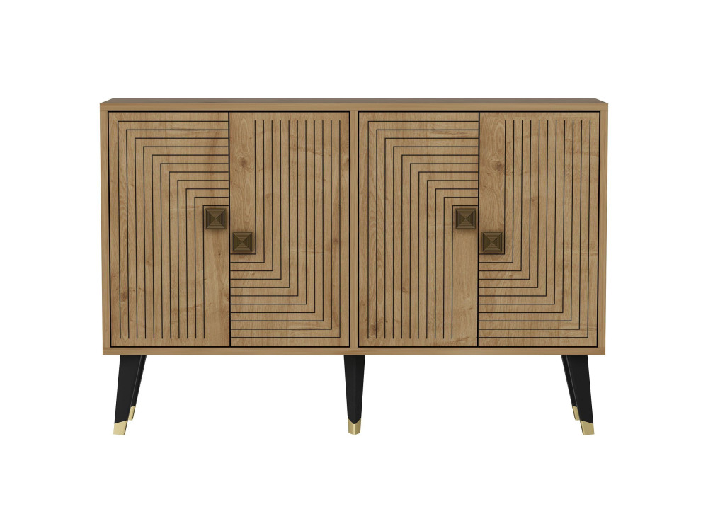 Houten dressoir "Ahart" - 120 x 30 x 80 cm - Goud Saffier Eik
