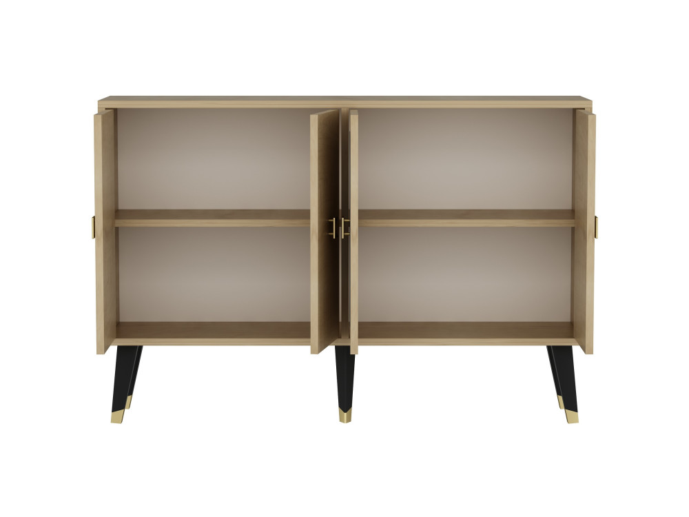 Houten dressoir "Ahart" - 120 x 30 x 80 cm - Goud Saffier Eik