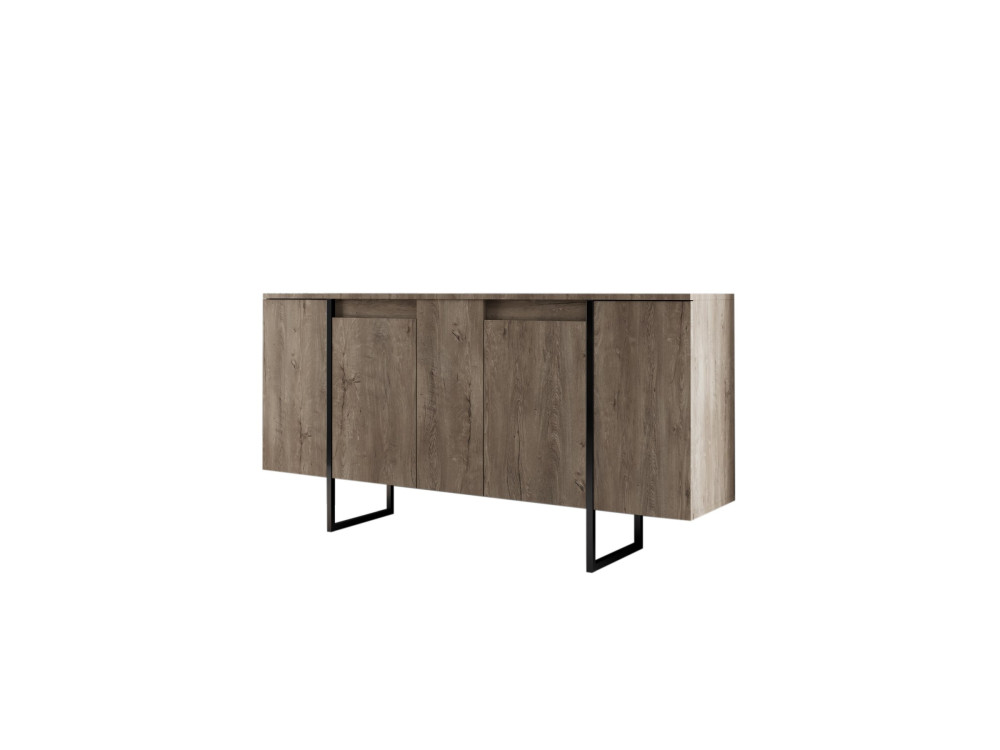Luxe" houten buffetkast - 160 x 35 x 80 cm - Zwart Noten