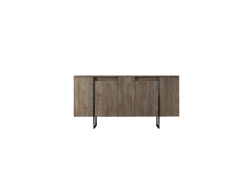 Luxe" houten buffetkast - 160 x 35 x 80 cm - Zwart Noten