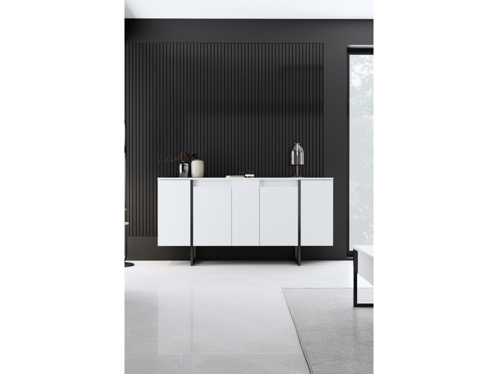 Luxe" houten buffetkast - 160 x 35 x 80 cm - Wit