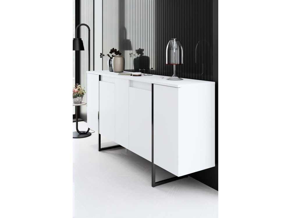 Luxe" houten buffetkast - 160 x 35 x 80 cm - Wit