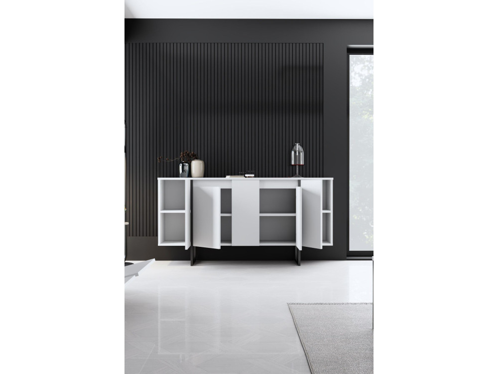 Luxe" houten buffetkast - 160 x 35 x 80 cm - Wit