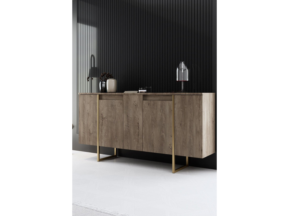 Luxe" houten buffetkast - 160 x 35 x 80 cm - Bruin