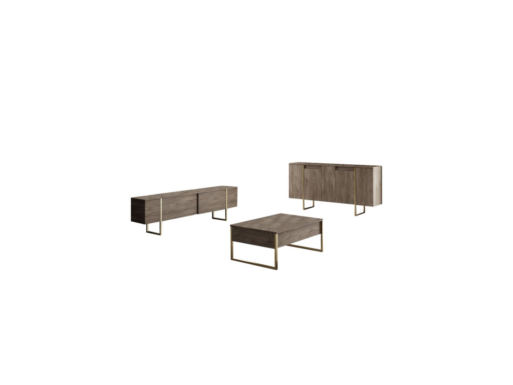 Luxe" houten buffetkast - 160 x 35 x 80 cm - Bruin