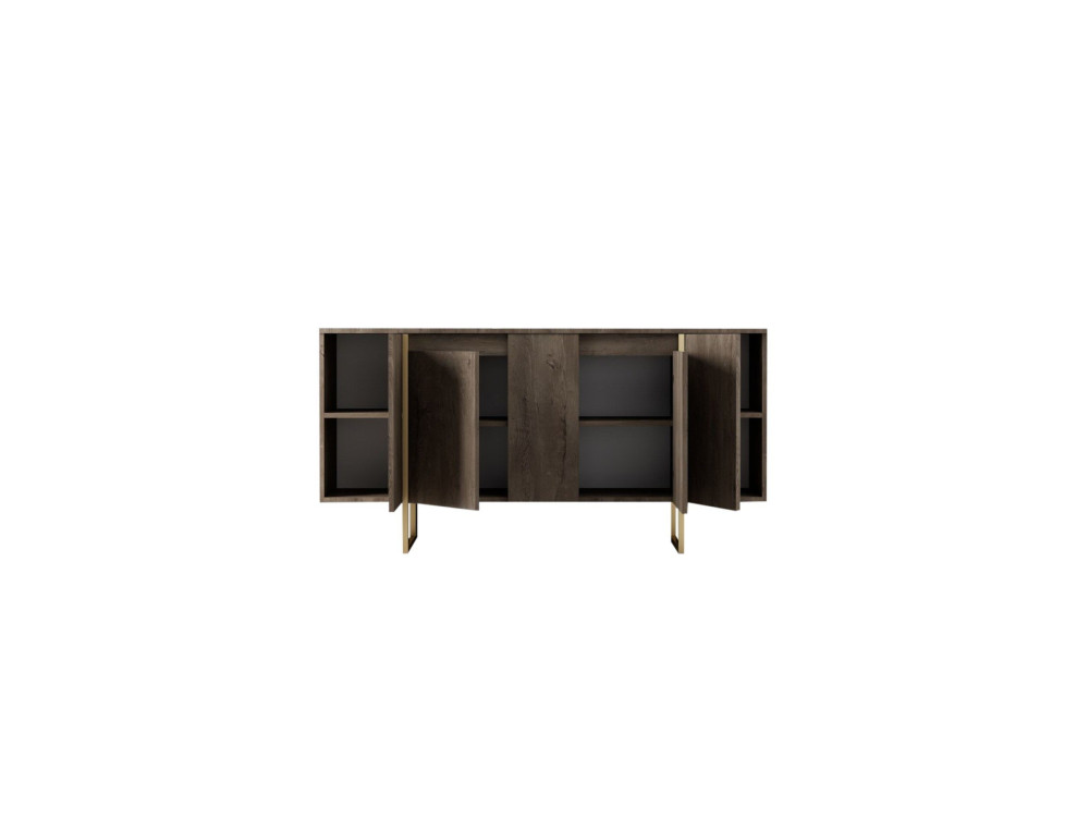 Luxe" houten buffetkast - 160 x 35 x 80 cm - Bruin