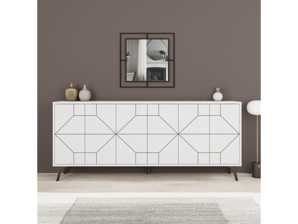 Houten buffetkast "Dune" - 184 x 35 x 77 cm - Wit