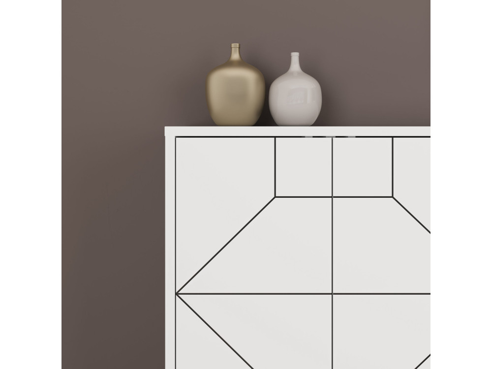 Houten buffetkast "Dune" - 184 x 35 x 77 cm - Wit