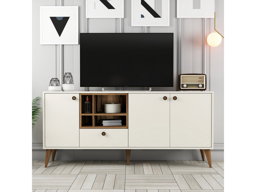 Houten buffetkast "Napoli" - 180 x 35 x 81 cm - Crème