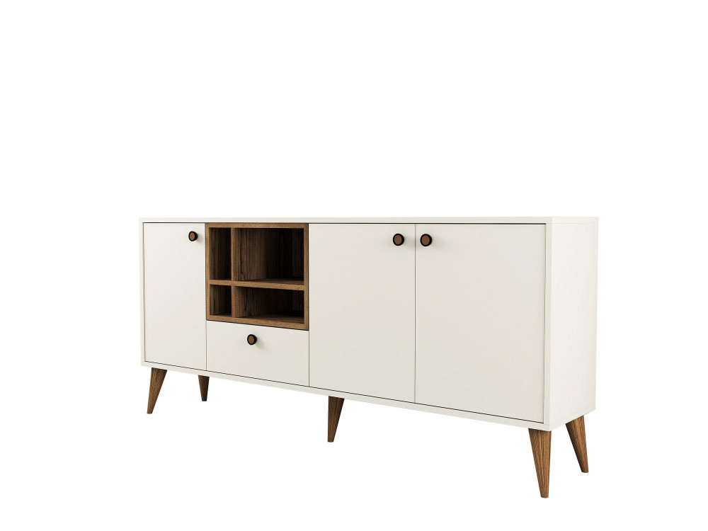 Houten buffetkast "Napoli" - 180 x 35 x 81 cm - Crème