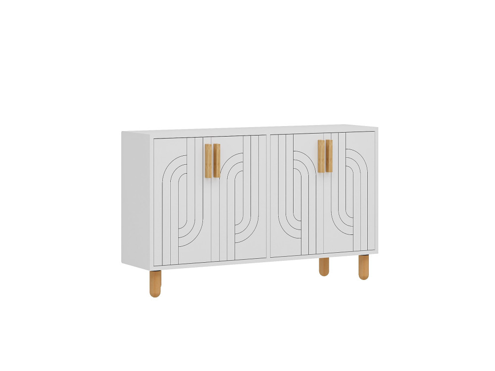 Rodney" houten dressoir - 120 x 29 x 73 cm - Wit