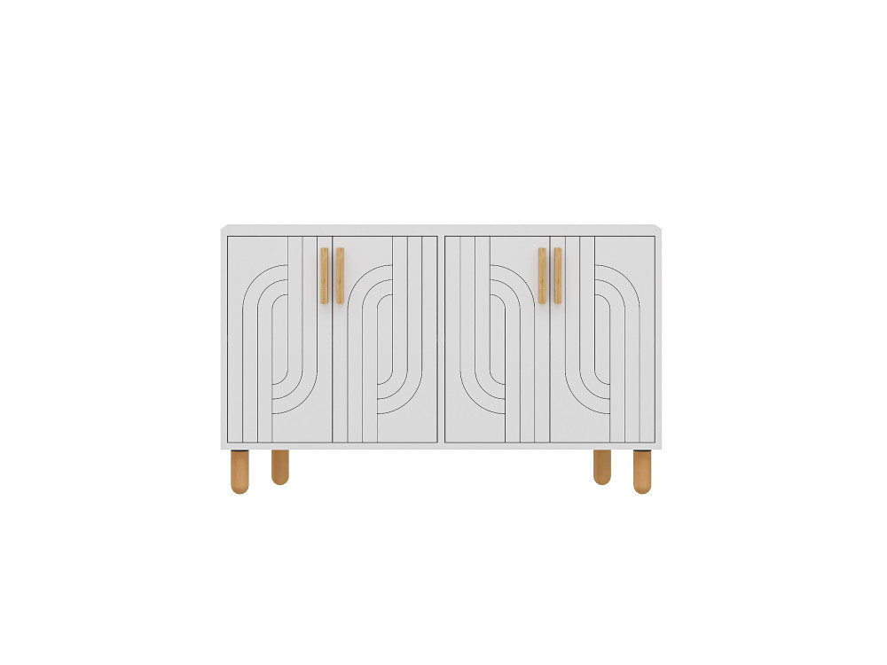 Rodney" houten dressoir - 120 x 29 x 73 cm - Wit