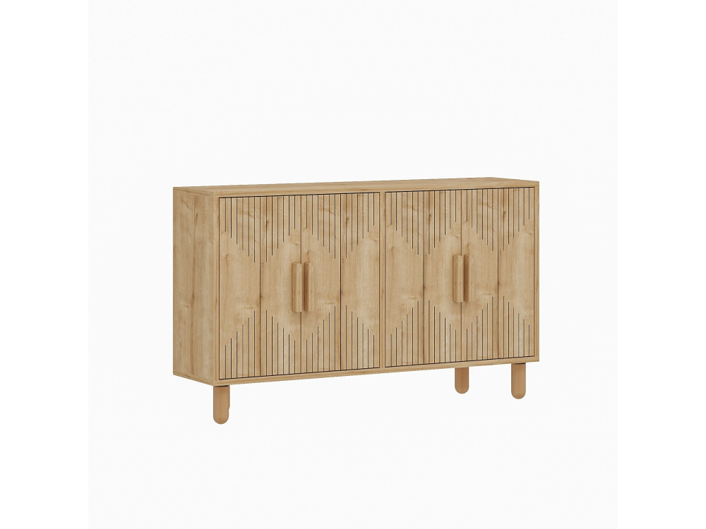 Houten buffetkast "Roger" - 120 x 29 x 73 cm - Saffier Eik