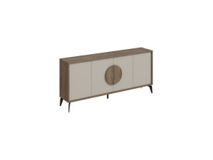 Houten dressoir "Gora Wide" - 180 x 36 x 82 cm - Crème