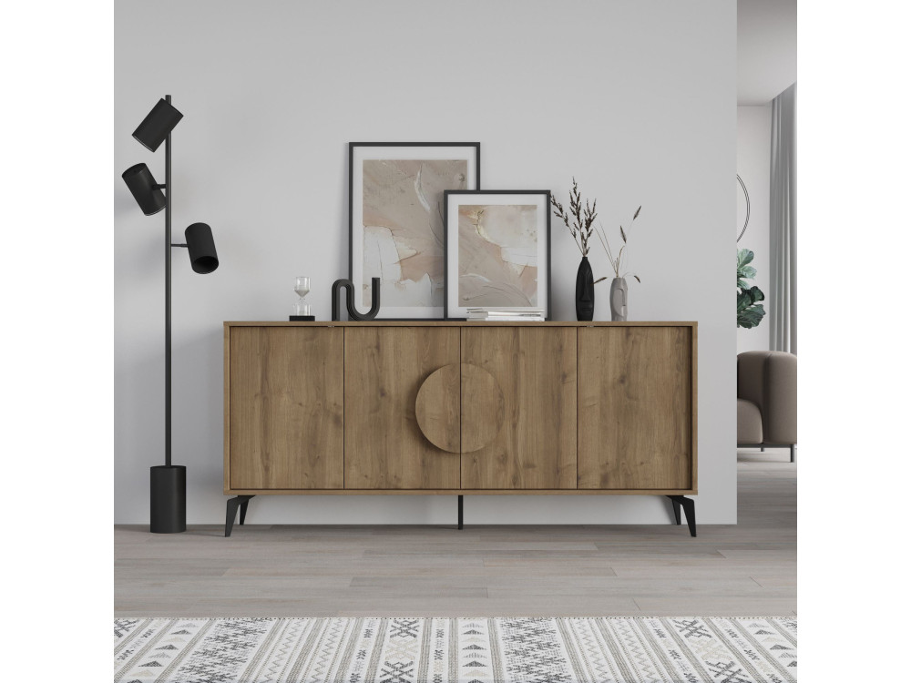 Houten dressoir "Gora Wide" - 180 x 36 x 82 cm - Bruin