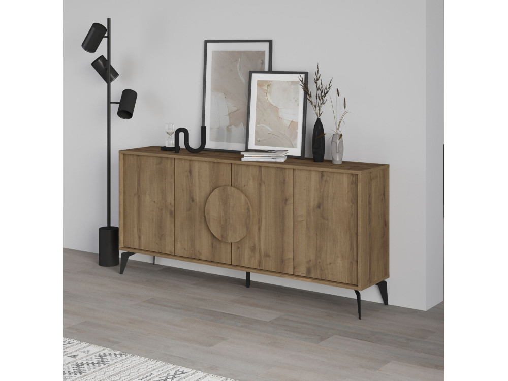 Houten dressoir "Gora Wide" - 180 x 36 x 82 cm - Bruin