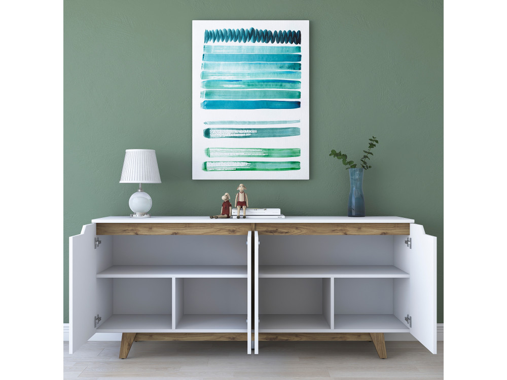 Houten buffetkast "Gondol" - 180 x 45 x 79 cm - Wit