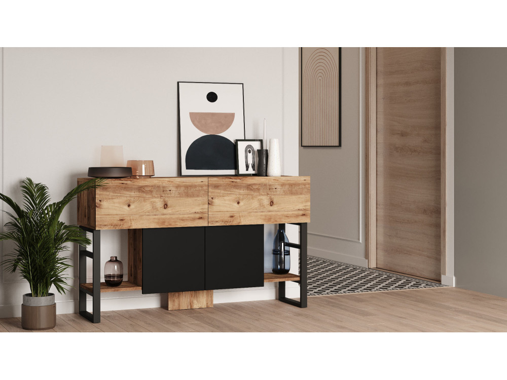 Houten dressoir "Mel" - 140 x 43 x 84 cm - Beige
