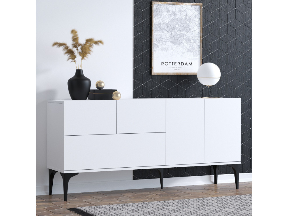 Houten buffetkast "Ginny" - 150 x 35 x 75 cm - Wit
