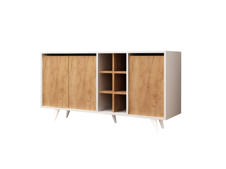 Houten dressoir "Prava" - 140 x 40 x 86 cm - Bruin
