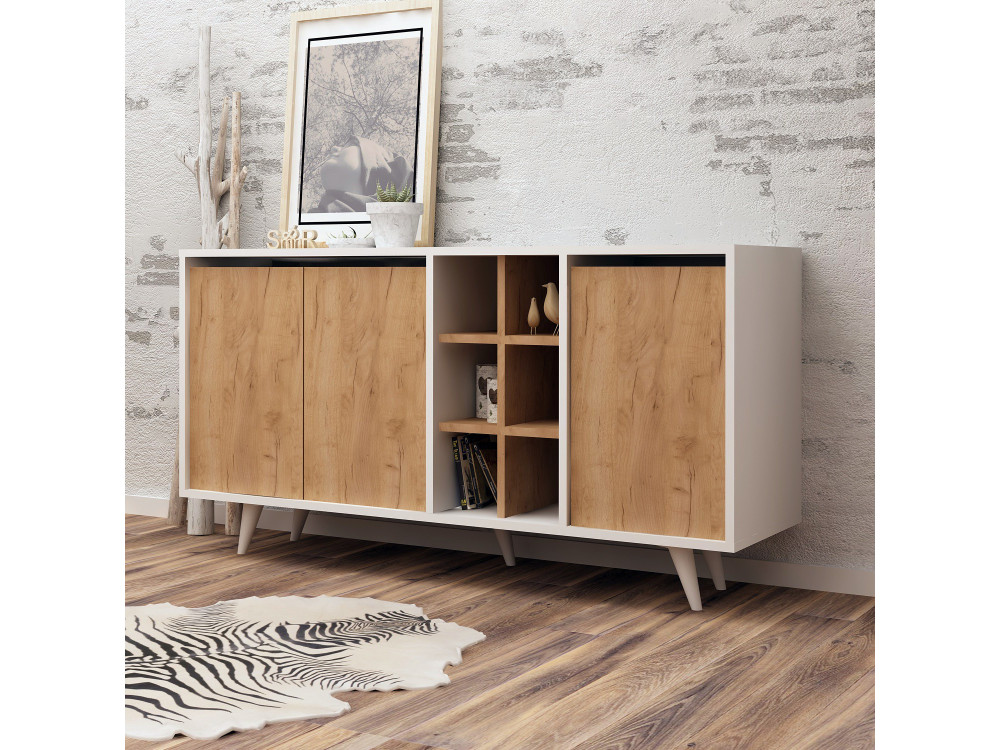 Houten dressoir "Prava" - 140 x 40 x 86 cm - Bruin