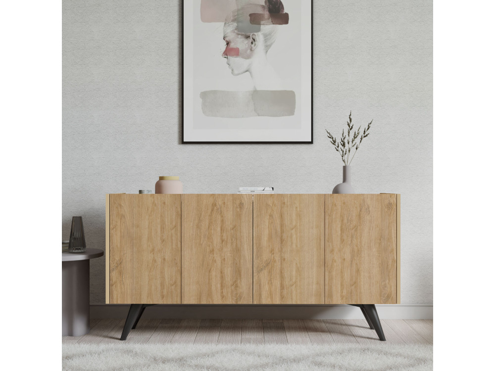 Houten dressoir "Pekin" - 150 x 40 x 76 cm - Bruin