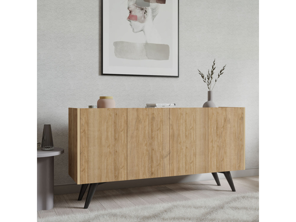 Houten dressoir "Pekin" - 150 x 40 x 76 cm - Bruin