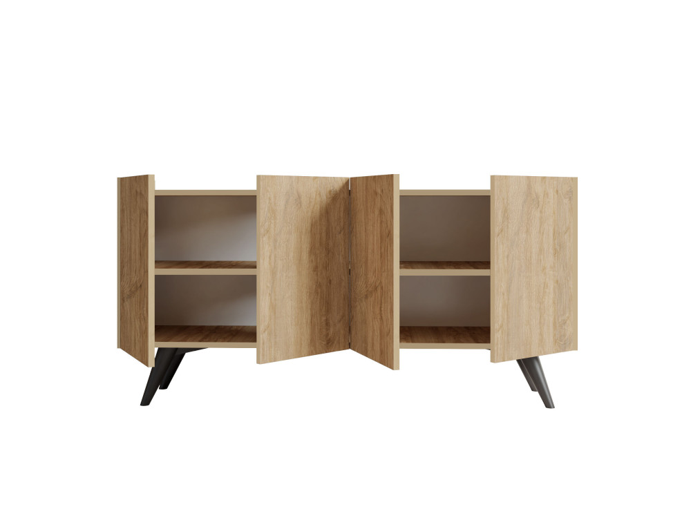 Houten dressoir "Pekin" - 150 x 40 x 76 cm - Bruin