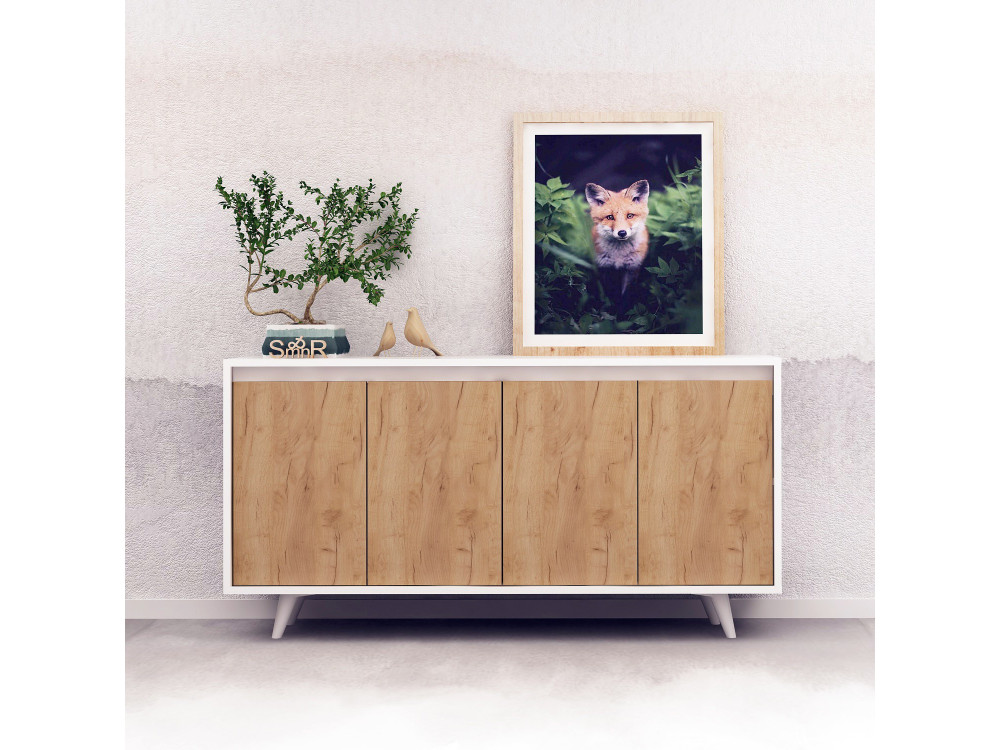 Houten buffetkast "Nossa" - 140 x 40 x 86 cm - Bruin