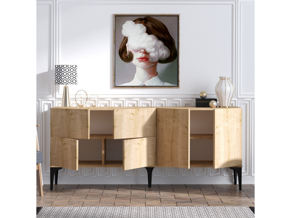 Houten buffetkast "Laika" - 180 x 40 x 80 cm - Beige