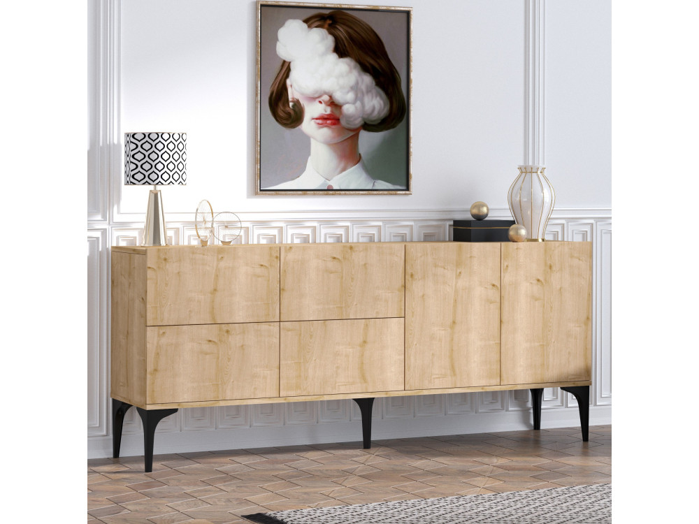 Houten buffetkast "Laika" - 180 x 40 x 80 cm - Beige