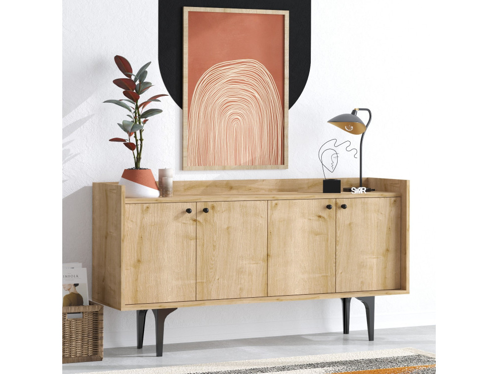 Houten dressoir "Navi" - 150 x 40 x 80 cm - Beige