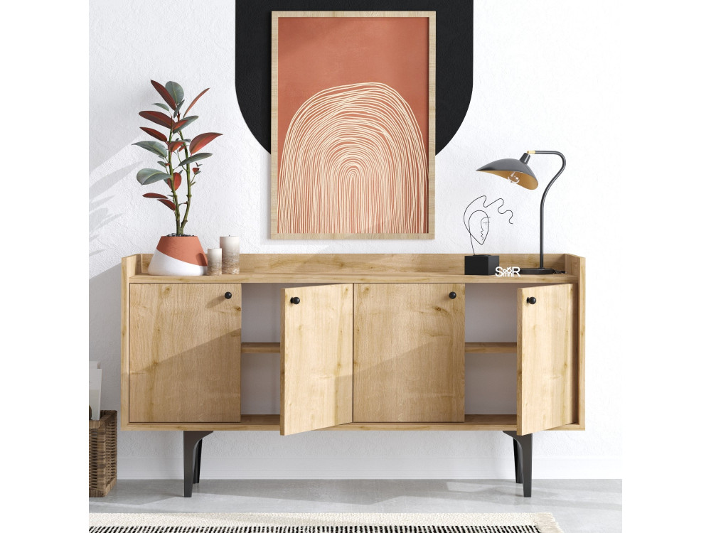 Houten dressoir "Navi" - 150 x 40 x 80 cm - Beige