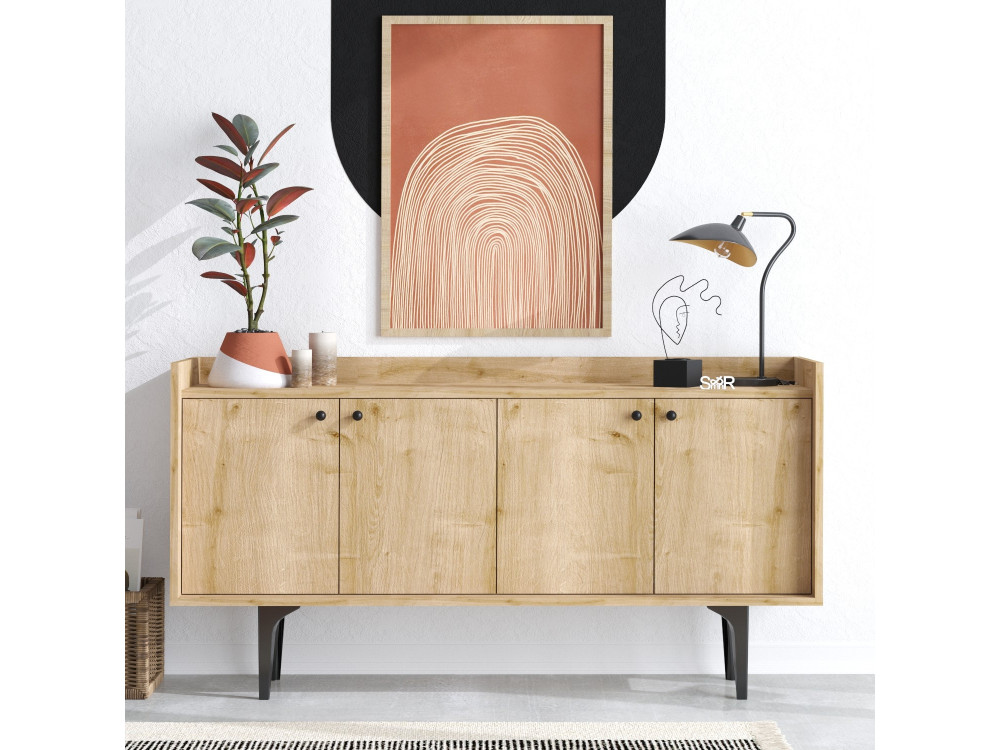 Houten dressoir "Navi" - 150 x 40 x 80 cm - Beige