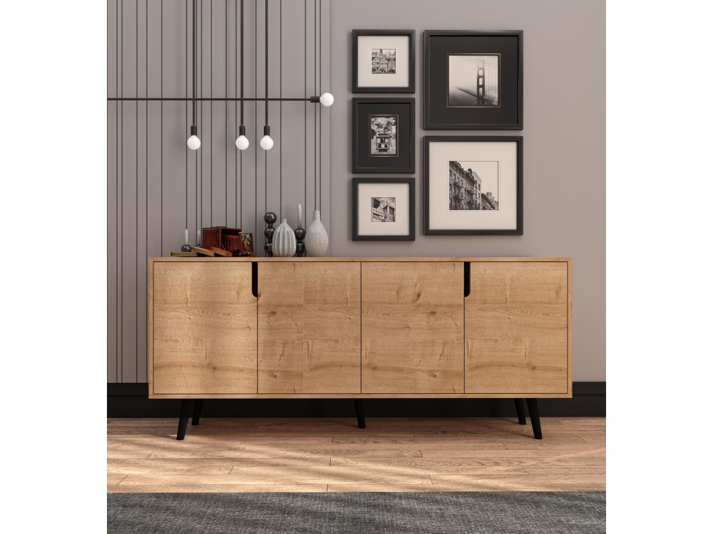 Houten dressoir "Latina" - 180 x 45 x 80 cm - Lichtbruin