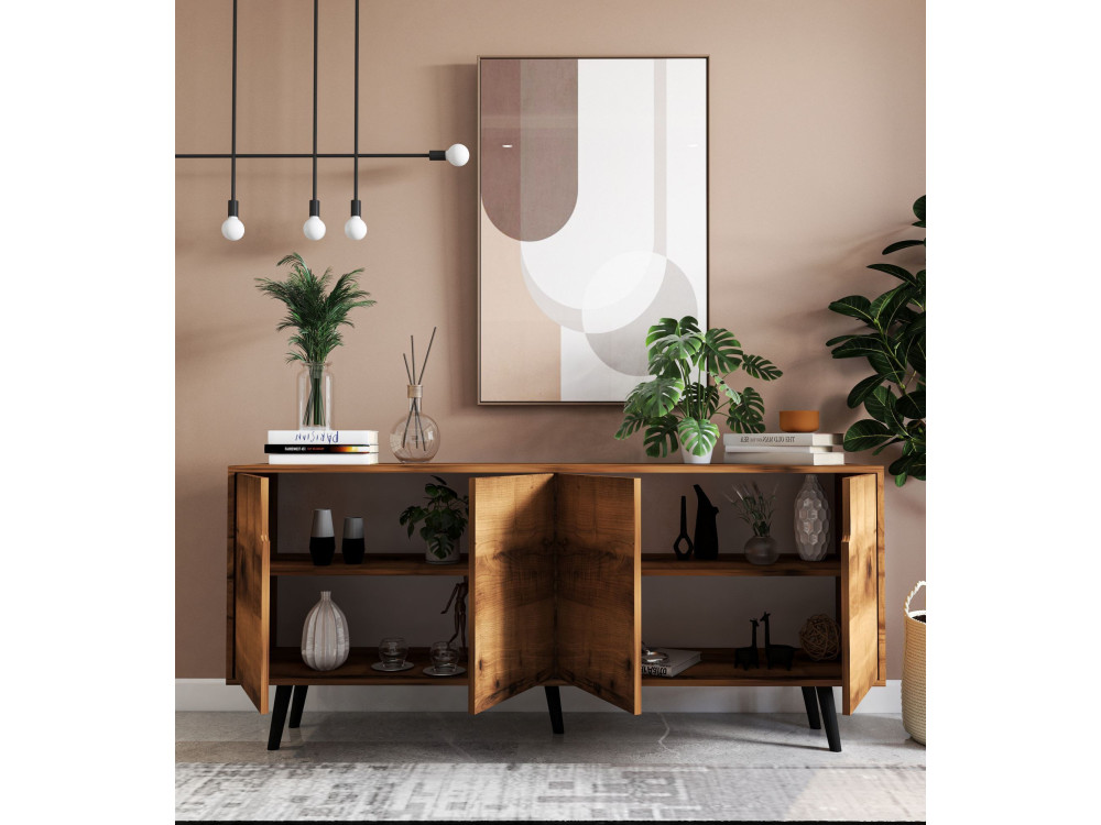 Houten dressoir "Latina" - 180 x 45 x 80 cm - Bruin