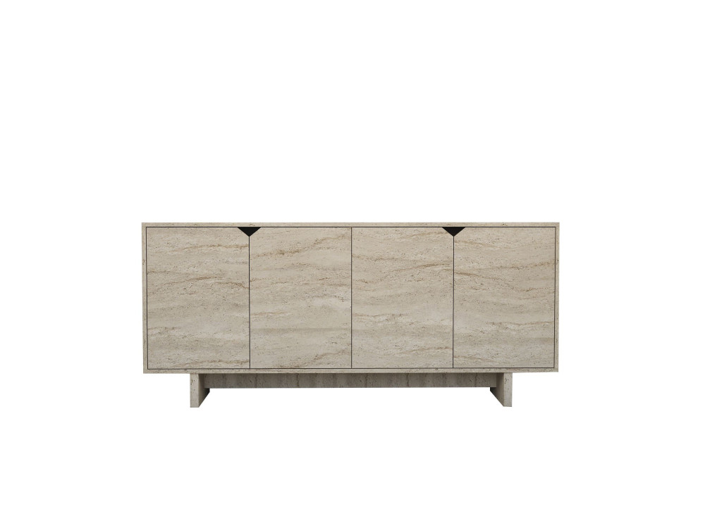 Houten dressoir "Turan" - 180 x 40 x 81 cm - Travertin