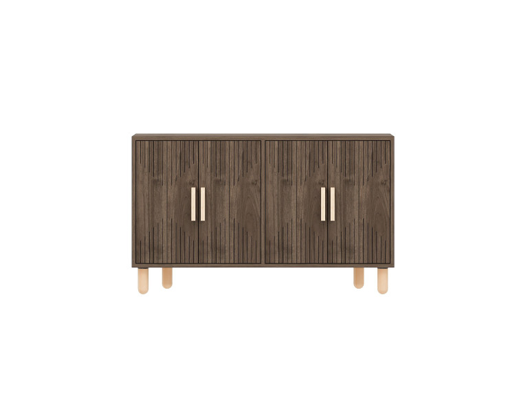 Houten dressoir "Roger" - 120 x 30 x 74 cm - Bruin