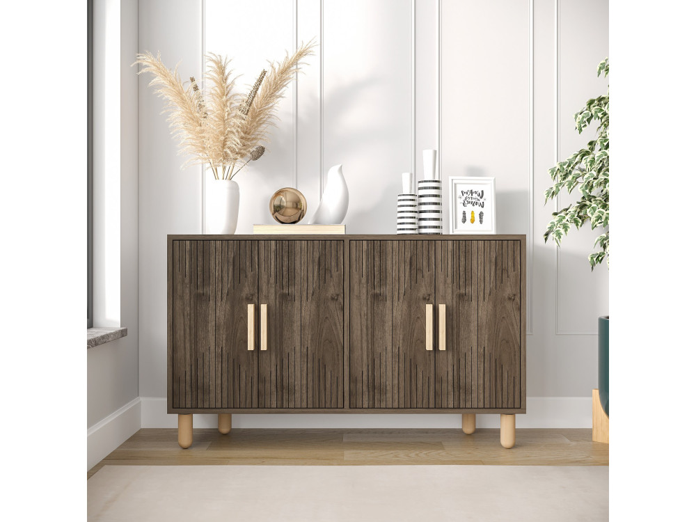 Houten dressoir "Roger" - 120 x 30 x 74 cm - Bruin