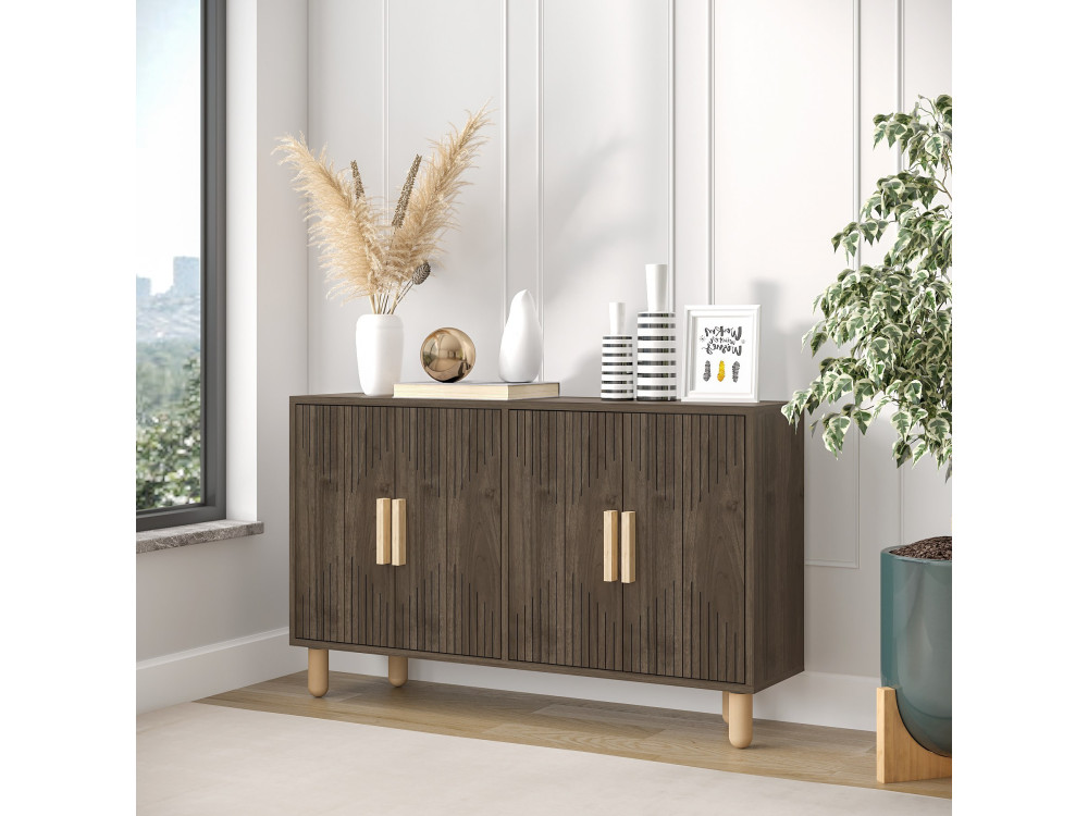Houten dressoir "Roger" - 120 x 30 x 74 cm - Bruin