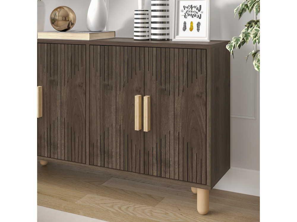 Houten dressoir "Roger" - 120 x 30 x 74 cm - Bruin