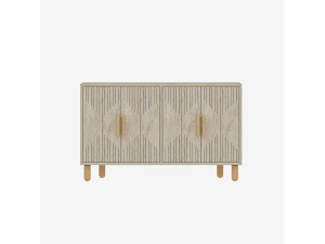 Houten dressoir "Roger" - 120 x 30 x 74 cm - Travertin