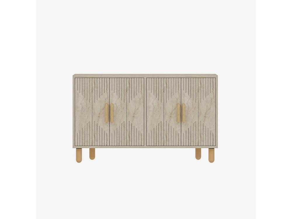 Houten dressoir "Roger" - 120 x 30 x 74 cm - Travertin