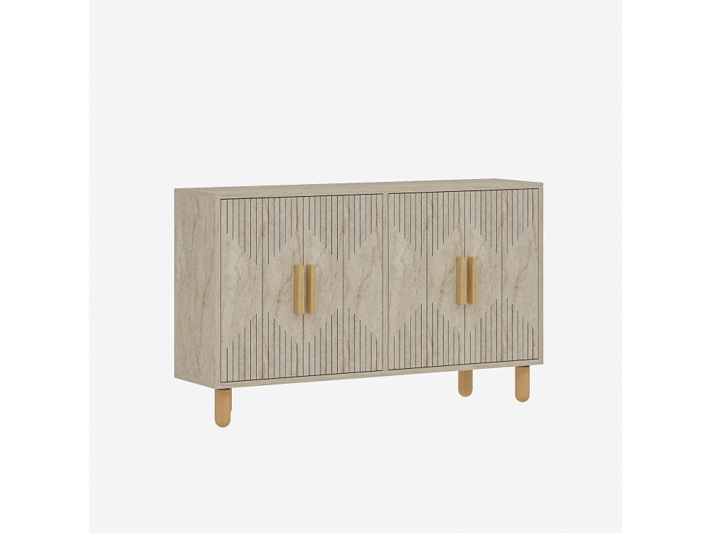 Houten dressoir "Roger" - 120 x 30 x 74 cm - Travertin