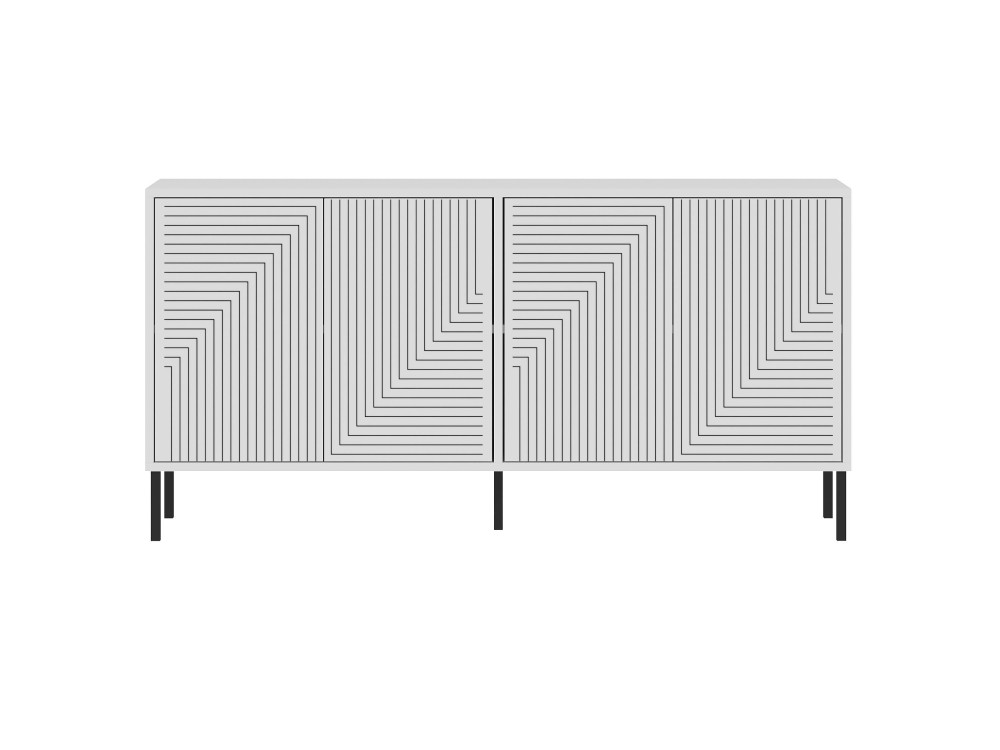 Houten buffetkast "Evolet" - 150 x 36 x 75 cm - Wit