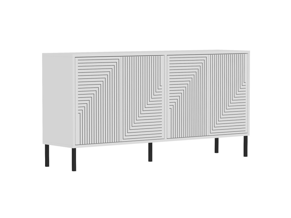 Houten buffetkast "Evolet" - 150 x 36 x 75 cm - Wit