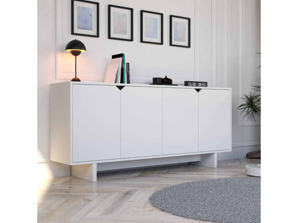 Houten dressoir "Doruk" - 180 x 40 x 81 cm - Wit