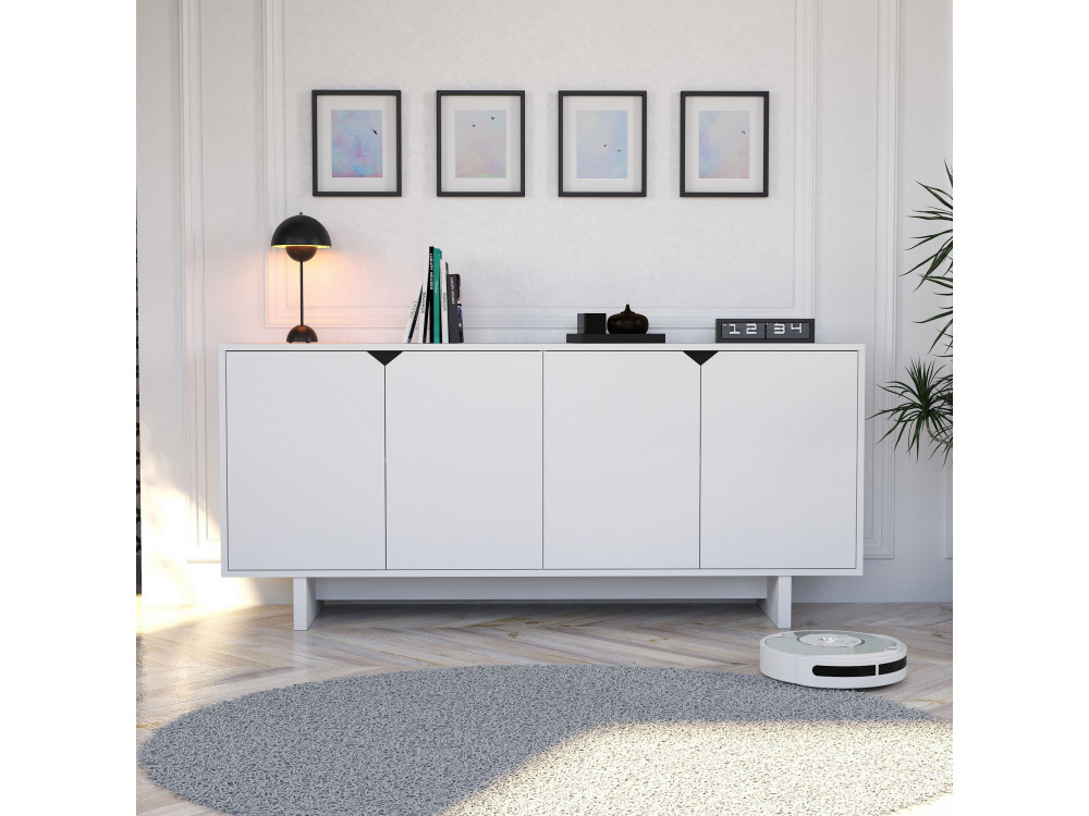 Houten dressoir "Doruk" - 180 x 40 x 81 cm - Wit